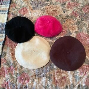 Lot of 4 Berets Caps Hats